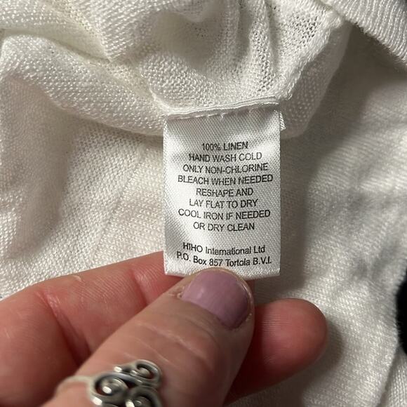 HiHo White Linen Beachy Hoodie with Relaxed Fit - Picture 4 of 6